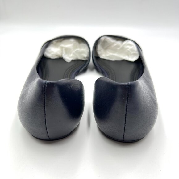 Brooks Brothers Size 8 Navy Blue Leather Pointed Toe D'Orsay Flats Shoes - Picture 7 of 13